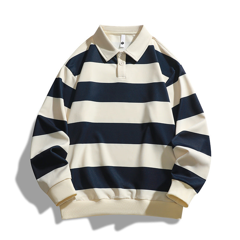 Men's Loose T-shirt Striped Sweater