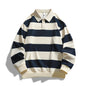 Men's Loose T-shirt Striped Sweater