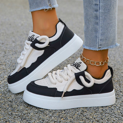 Large Size White Shoes Female Student Platform
