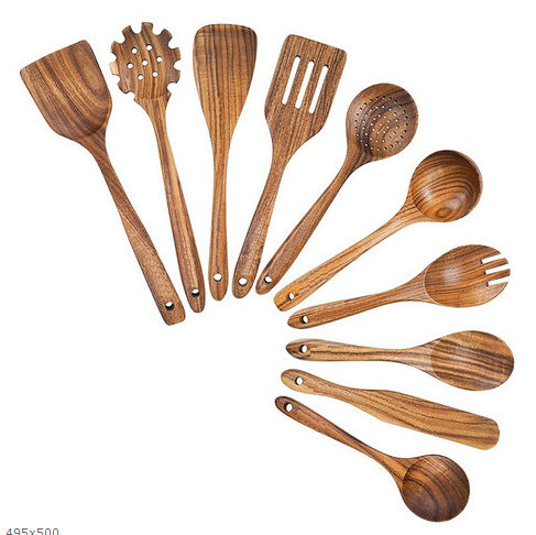 Wooden Non-stick Pan Kitchenware 10pcs set