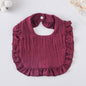 Baby Bib Ruffled Cotton Printed Gauze Lace Bib