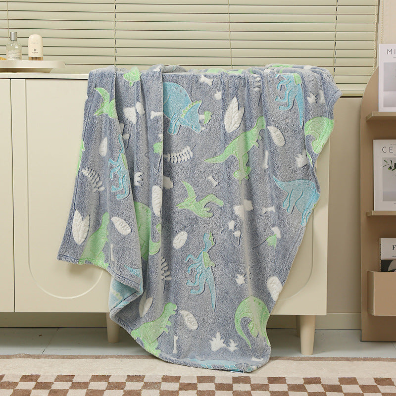 Baby Cartoon Air Conditioner Quilt Luminous Blanket Single Office Nap Flannel