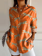 Womens Flowers Print Long Sleeve Shirt