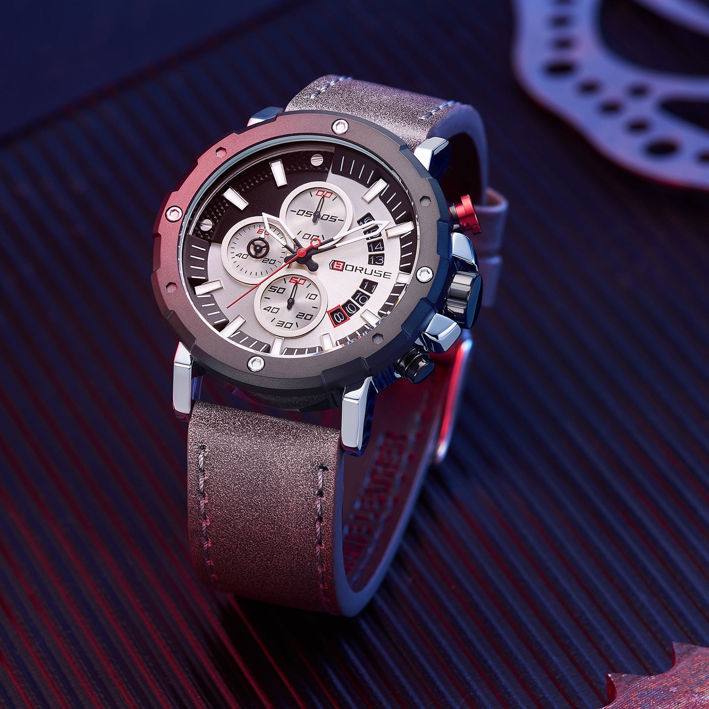 Men's leather Waterproof Luminous Quartz Watch
