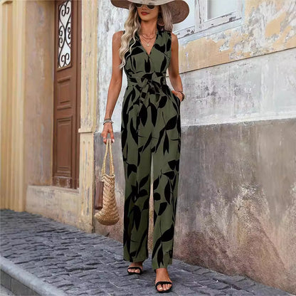 Combinaison ample taille haute à lacets pour femmes