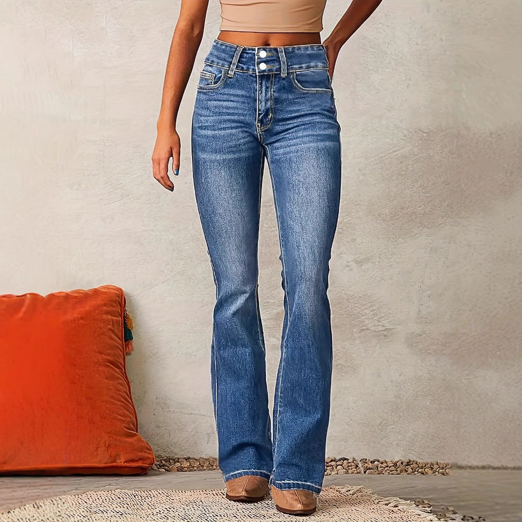 Womens Washed Skinny Retro Stretch Jeans