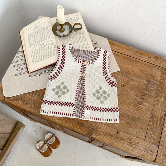Cotton Knitted Jacquard Vest
