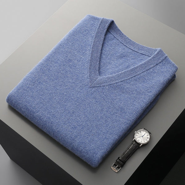 Middle-aged V-neck Vest Sleeveless Sweater