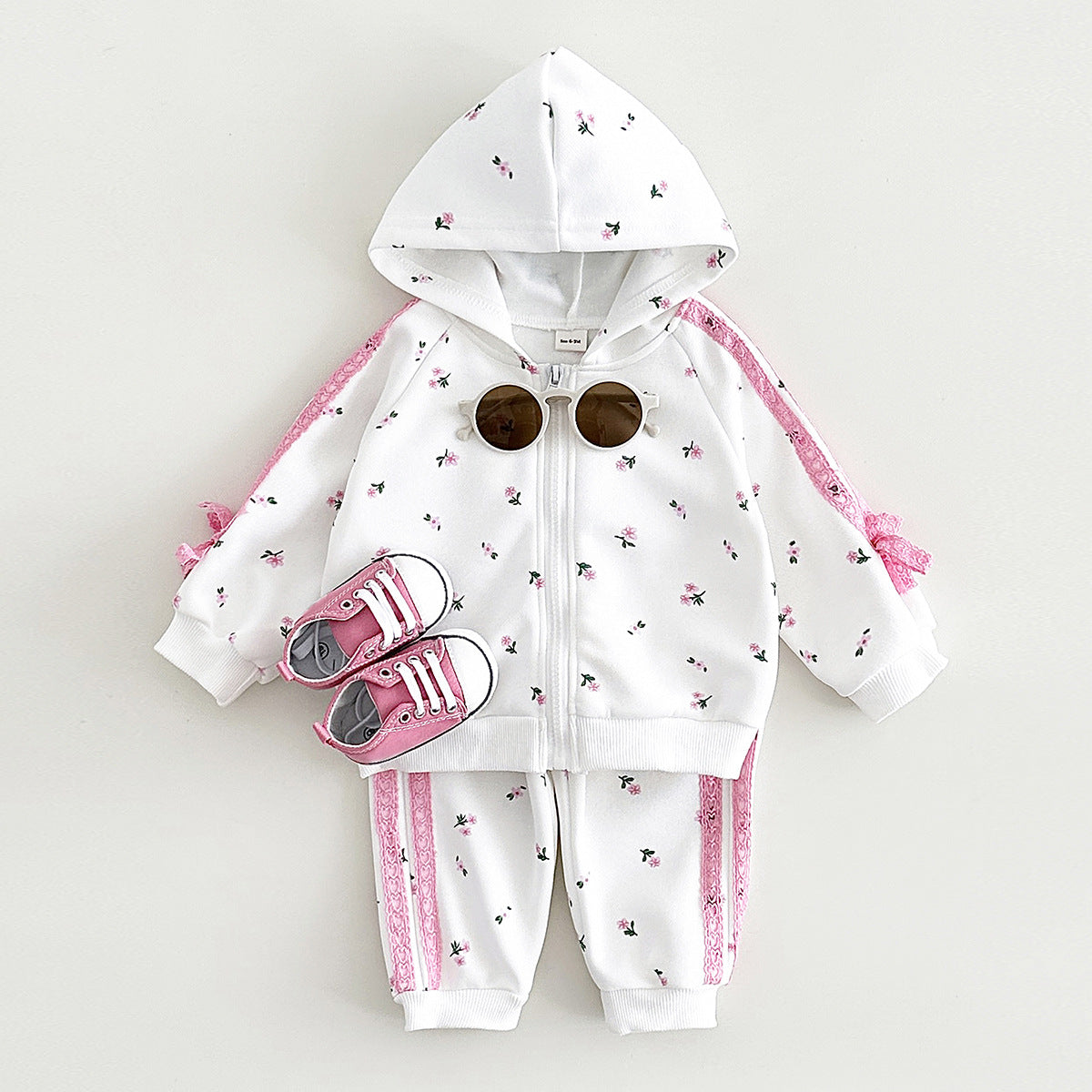 Girls' Warm Hoodie Jacket Trousers Suit