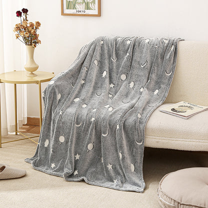 Baby Cartoon Air Conditioner Quilt Luminous Blanket Single Office Nap Flannel