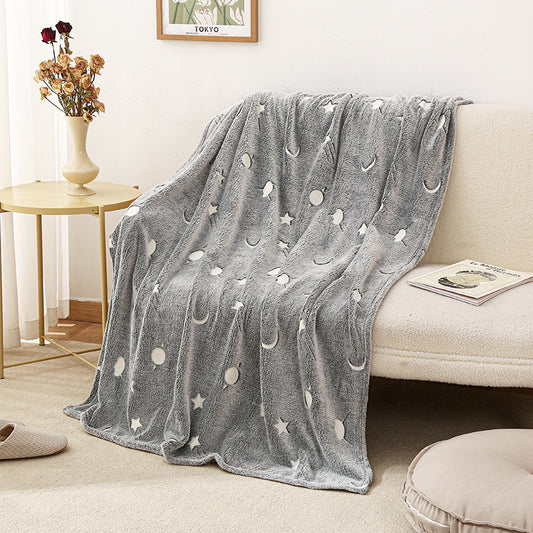 Baby Cartoon Air Conditioner Quilt Luminous Blanket Single Office Nap Flannel