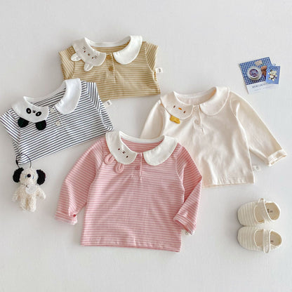 Girls Striped Bottoming Shirt 0-5 Years