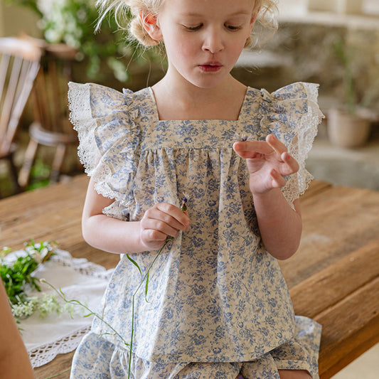 Flower Sequined Bow Shirt