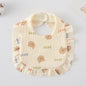 Baby Bib Ruffled Cotton Printed Gauze Lace Bib