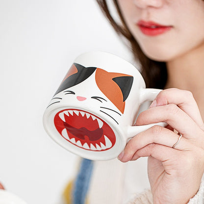 Porcelain Mug Water Glass With Cover Spoon