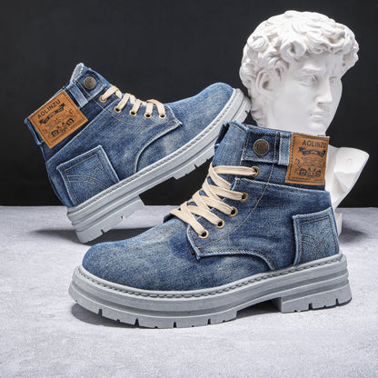 Chaussure de skateboard montante en jean décontractée
