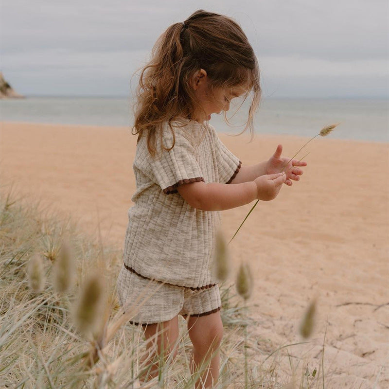 Short Sleeve Sweater & Shorts Set