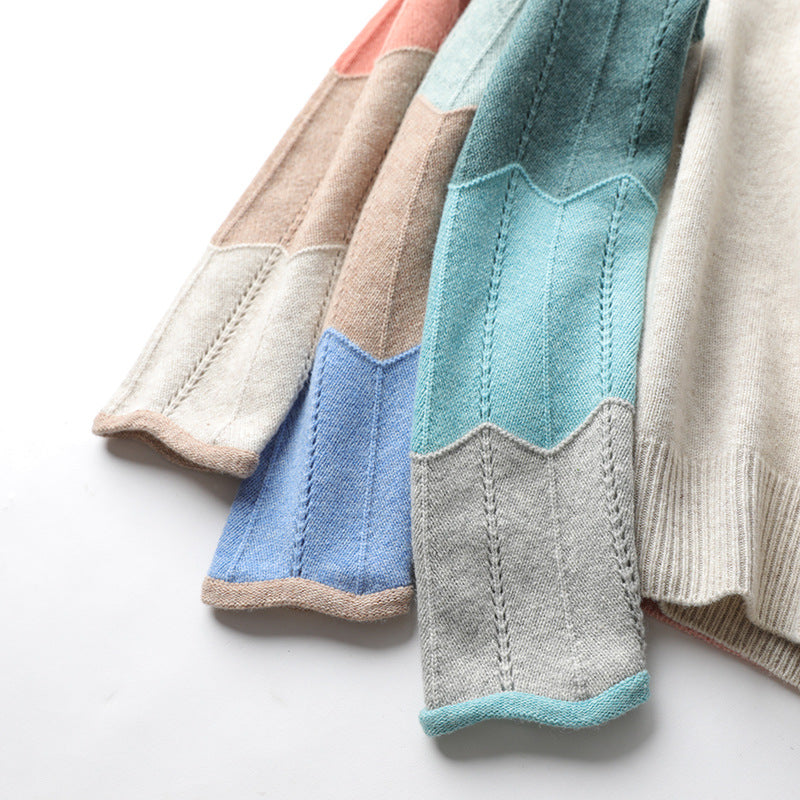 Women V-neck Pullover Knitting Sweater