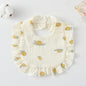Baby Bib Ruffled Cotton Printed Gauze Lace Bib