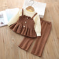Girls Knitted Long-sleeved Two-piece Pants