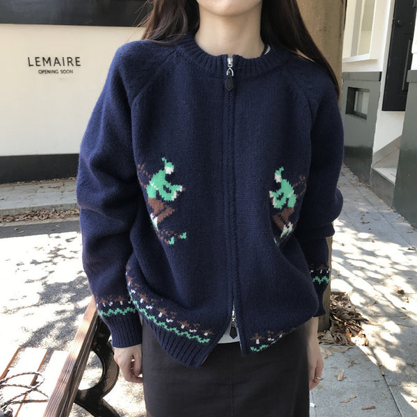 Women's Warm Crocheted Sweater Coat