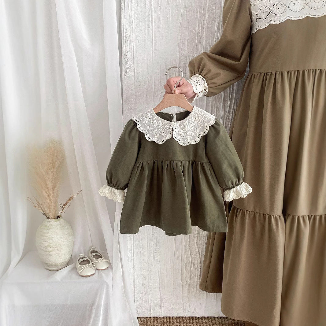 Lace Collar Outwear Dress