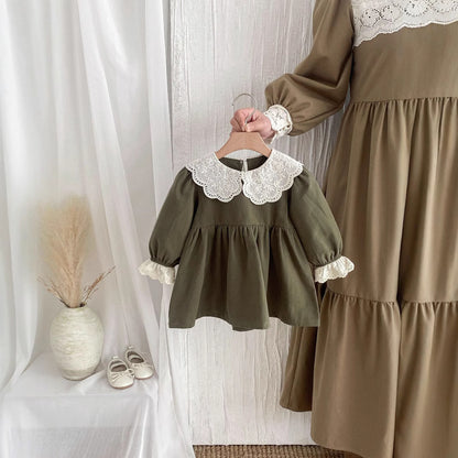Lace Collar Outwear Dress