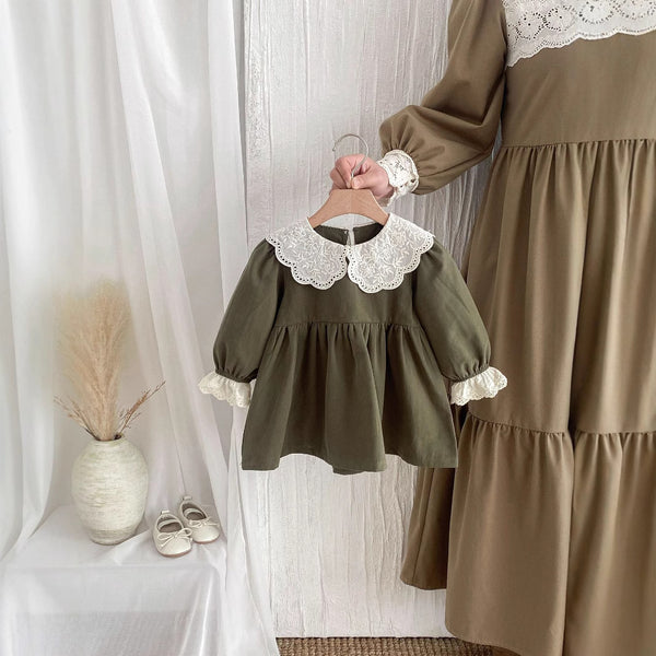 Lace Collar Outwear Dress