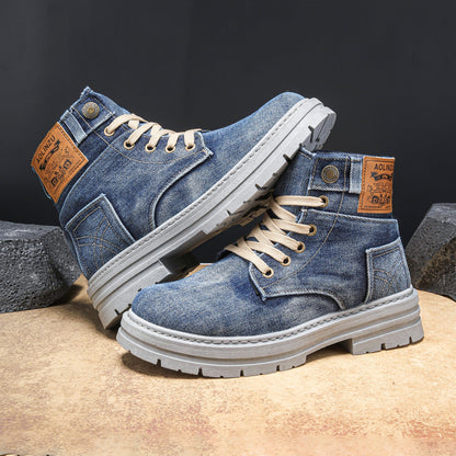 Chaussure de skateboard montante en jean décontractée