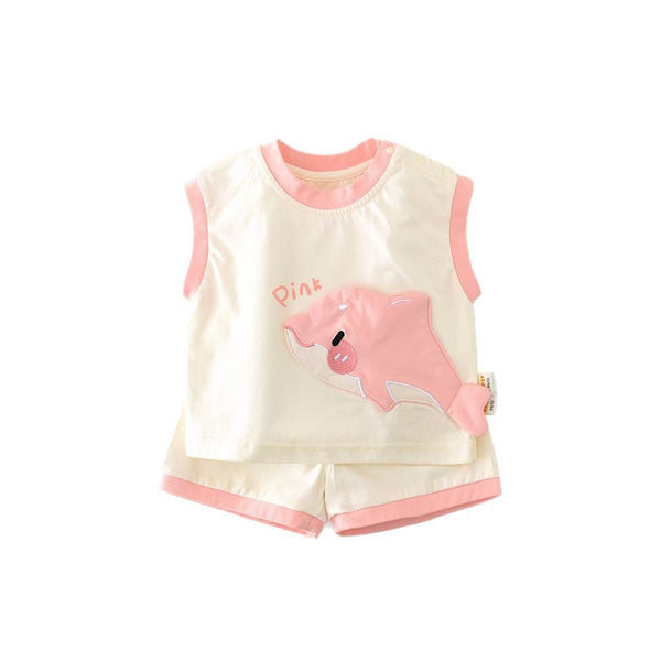 Kids' Shark-Print Vest Set