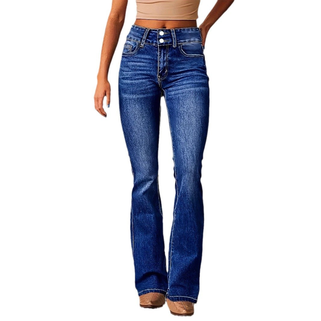 Womens Washed Skinny Retro Stretch Jeans