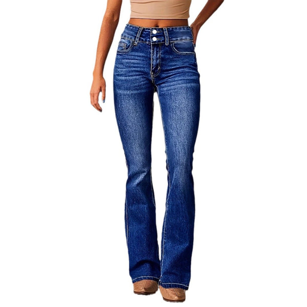 Womens Washed Skinny Retro Stretch Jeans