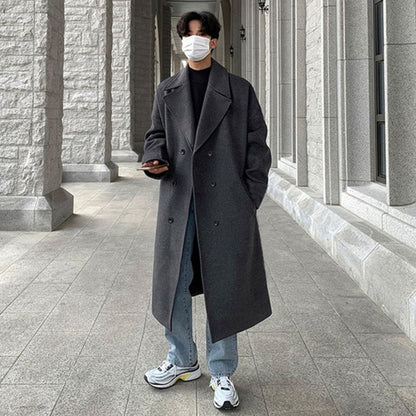 Double Breasted Woolen Trench Coat Thickened