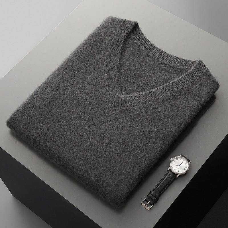 Middle-aged V-neck Vest Sleeveless Sweater