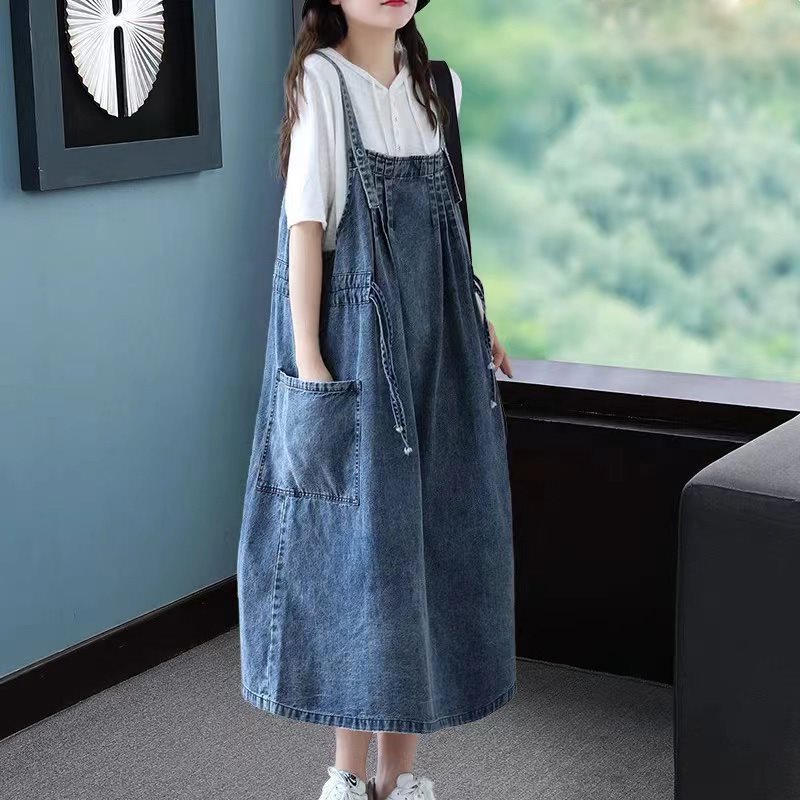 Women's Jeans Suspender Dress