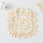Baby Bib Ruffled Cotton Printed Gauze Lace Bib