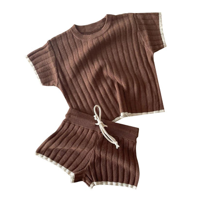 Short Sleeve Sweater & Shorts Set