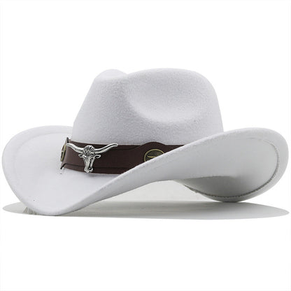 Fashion Woolen Western Denim Top Hat