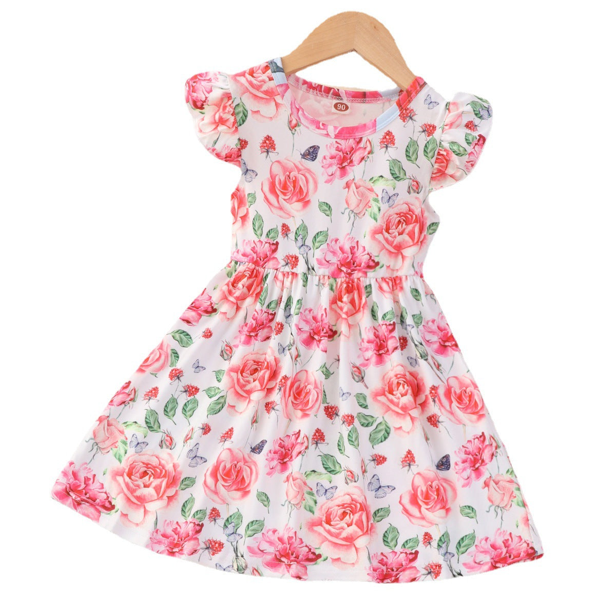 Children Flounced Sleeve Dress