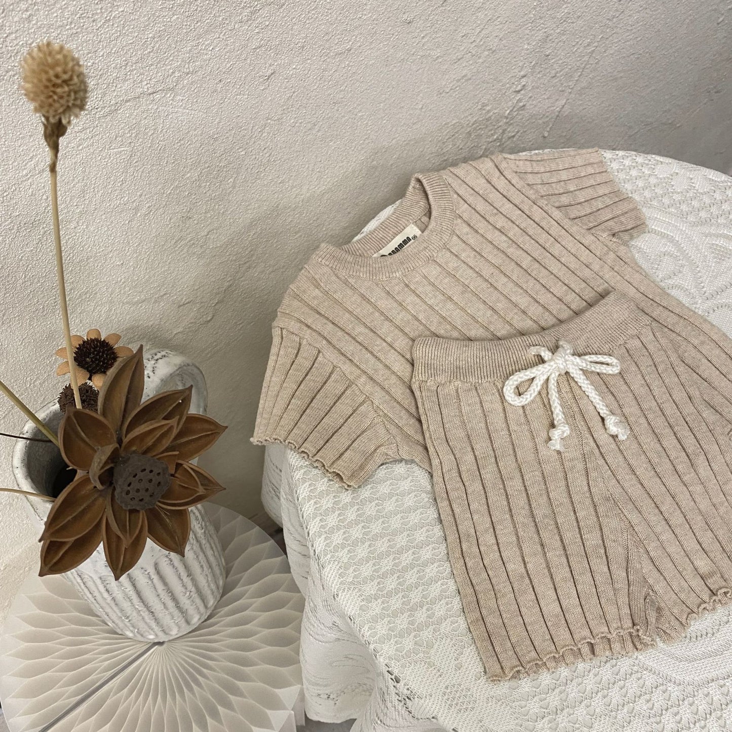 Short Sleeve Sweater & Shorts Set