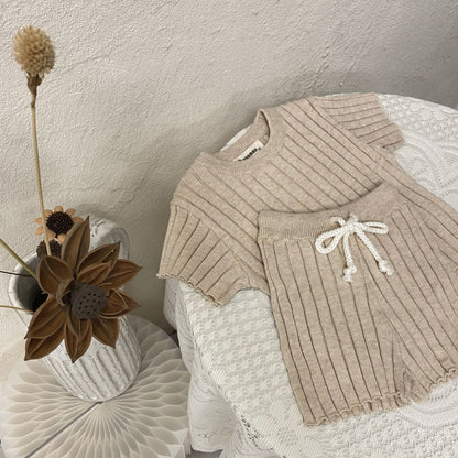 Short Sleeve Sweater & Shorts Set