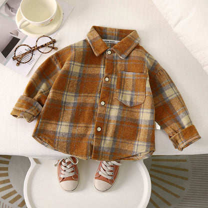 Children's Casual Plaid Shirt