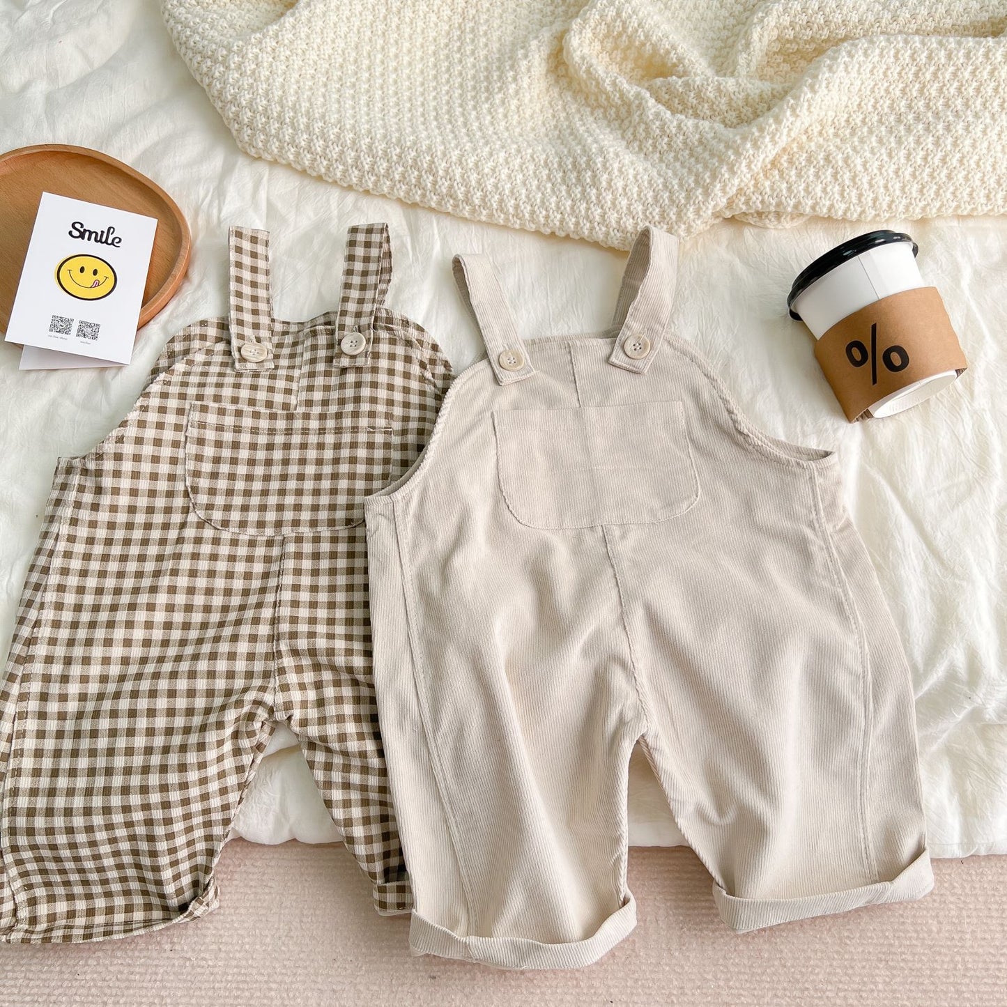 Infant Plaid Corduroy suspenders