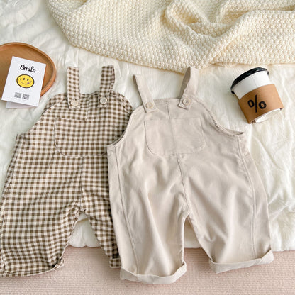 Infant Plaid Corduroy suspenders