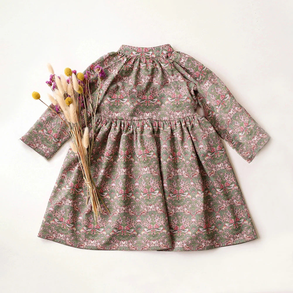 Children's Skirt Cotton Linen Printed Dress