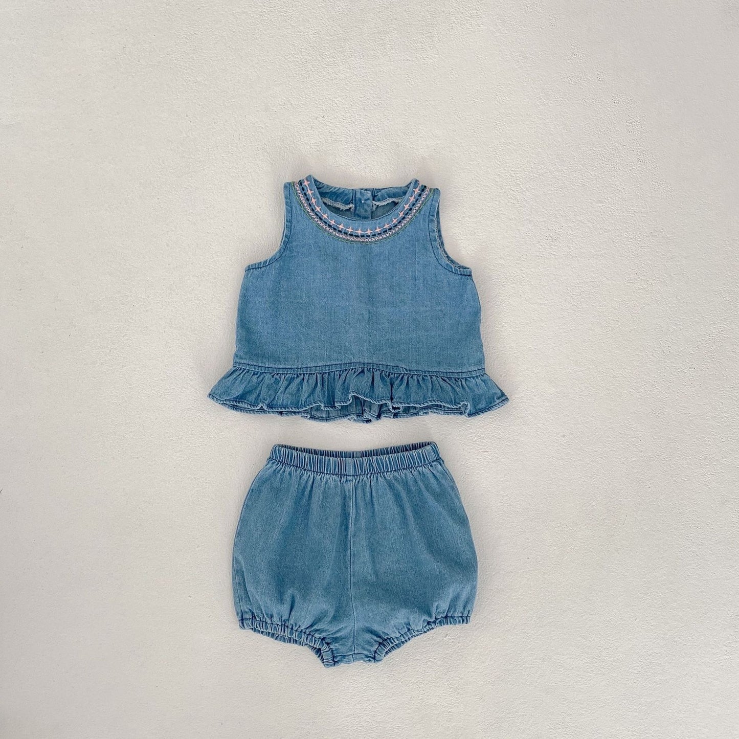 Baby Girl Baby Cotton Sweet Sleeveless Suit
