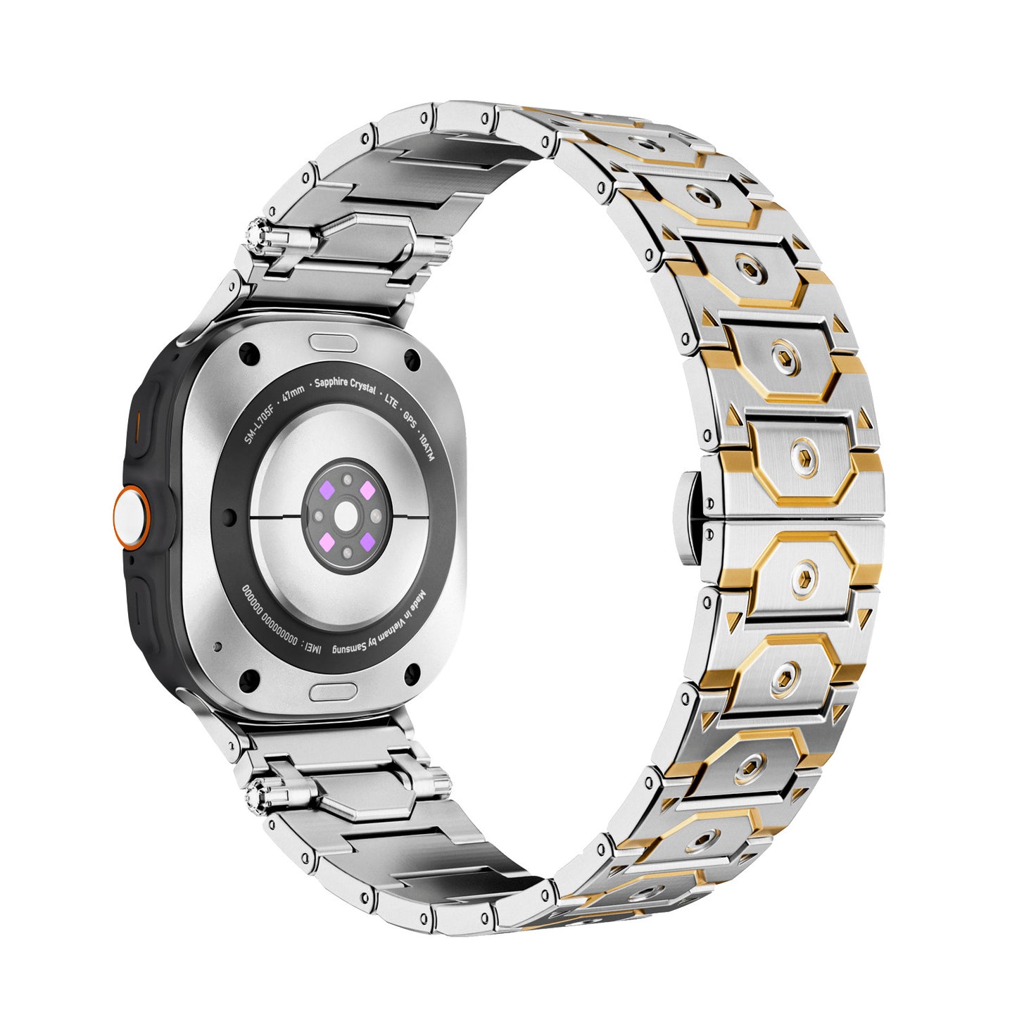 Butterfly Clasp Metallic Stainless Steel Strap