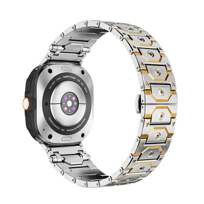 Butterfly Clasp Metallic Stainless Steel Strap