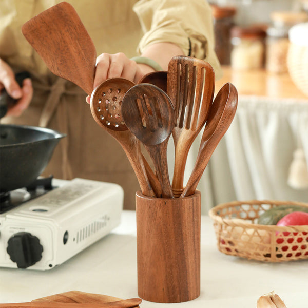 Wooden Non-stick Pan Kitchenware 10pcs set