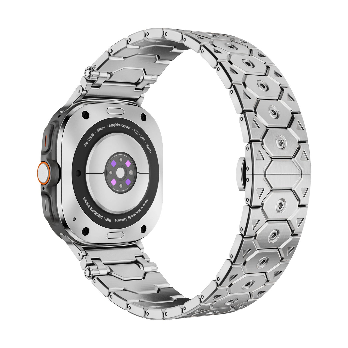 Butterfly Clasp Metallic Stainless Steel Strap
